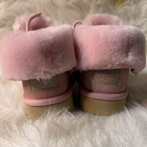 UGG Kids Pink Fluffy Slippers